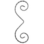 Element fier forjat, acolada,  12 X 6 mm, H 300 mm, L 100 mm