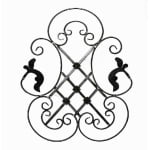 Panou fier forjat, sectiune 12 x 5 mm, amprentat, H 700 mm, L 560 mm