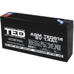 Acumulator 6V Stationar VRLA, Dimensiuni 97 x 24 x 52 mm, Baterie 6V 1.4Ah F1, TED Electric TED002839