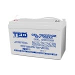 Acumulator 12V GEL Deep Cycle Solar, Dimensiuni 331 x 173 x 213 mm, Baterie 12V 102Ah M8, TED Electric TED003492