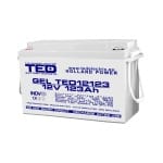 Acumulator 12V GEL Deep Cycle Solar, Dimensiuni 405 x 173 x 220 mm, Baterie 12V 123Ah M8, TED Electric TED003508