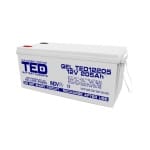 Acumulator 12V GEL Deep Cycle Solar, Dimensiuni 525 x 243 x 220 mm, Baterie 12V 205Ah M8, TED Electric TED003522