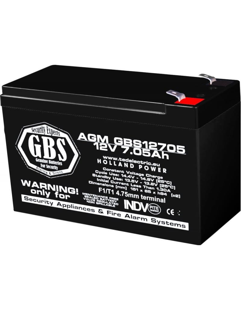 acumulator-agm-vrla-12v-705a-pentru-sisteme-de-securitate-f1-gbs-5_11761_1_1656675620 Acumulator 12V Sisteme Alarma, Dimensiuni 151 x 65 x 95 mm, Baterie 12V 7.05Ah F1, TED Electric GBS - imagine 1