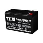 Acumulator 12V Stationar VRLA, Dimensiuni 151 x 65 x 95 mm, Baterie 12V 7.1Ah F1, TED Electric TED003416