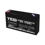 Acumulator 6V Stationar VRLA, Dimensiuni 151 x 34 x 95 mm, Baterie 6V 7.3Ah F1, TED Electric TED002976