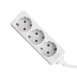 Prelungitor 3 prize, 3 x 1.5mm 1.5 metri ALB, TED