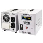 Stabilizator tensiune 3000W 230V cu 2 iesiri Schuko si sinusoidala pura + ecran LCD cu valorile tensiunii, TED Electric TED000187 - imagine 2
